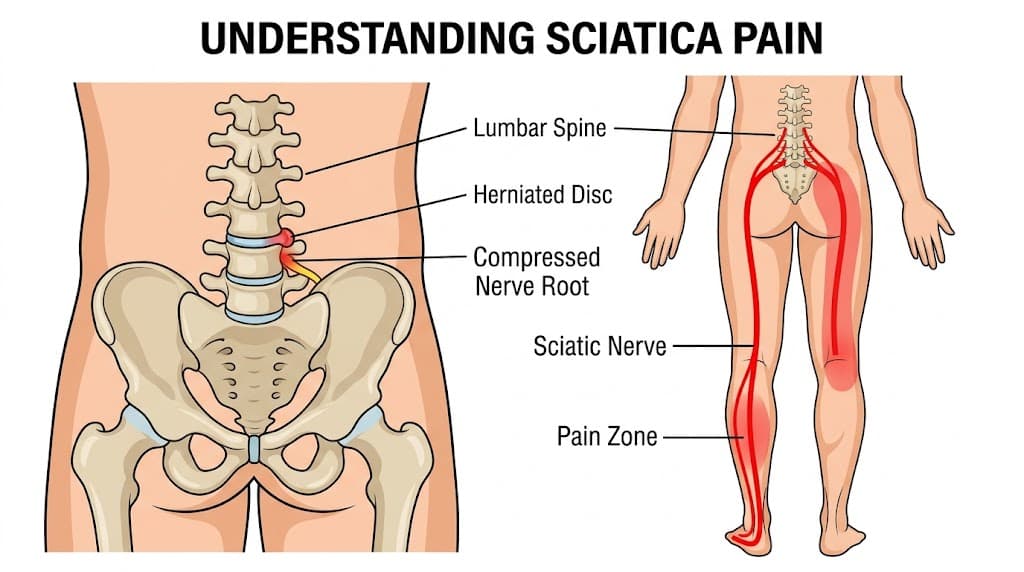 Patient receiving physiotherapy treatment for sciatica
